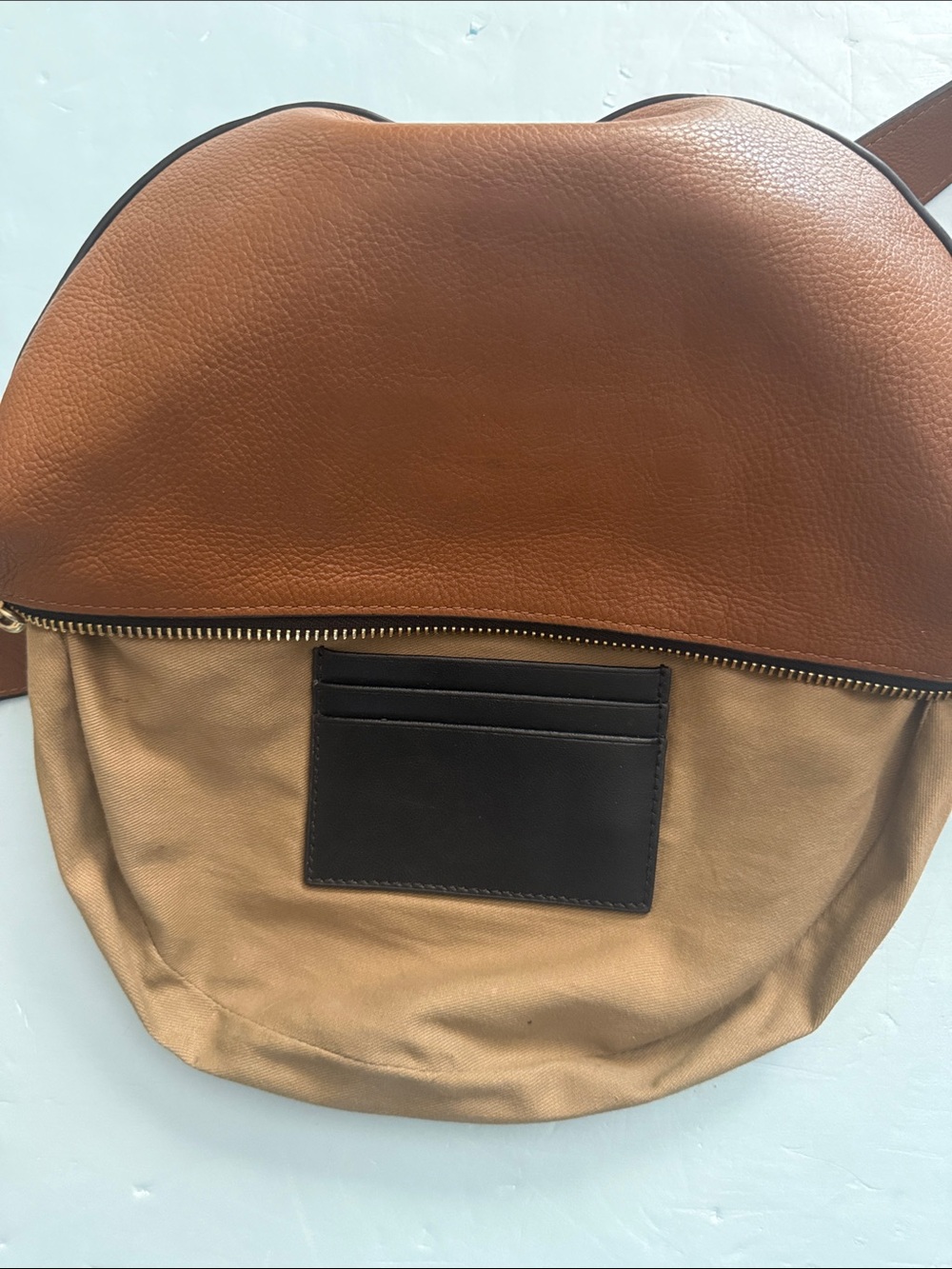 ALL SAINTS Half Moon Leather Cross Body Bag Briwn Urban Edgy Minimalist Off Duty - Picture 12 of 15